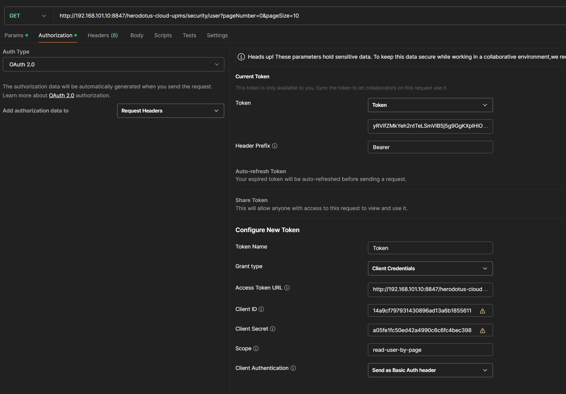 客户端凭证模式使用